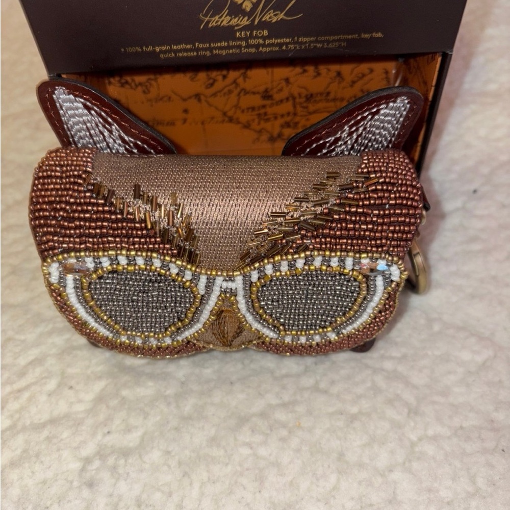 Patricia Nash Owl Cutout Mini Lanza Gift Box Hazelnut NIB - Picture 2 of 8